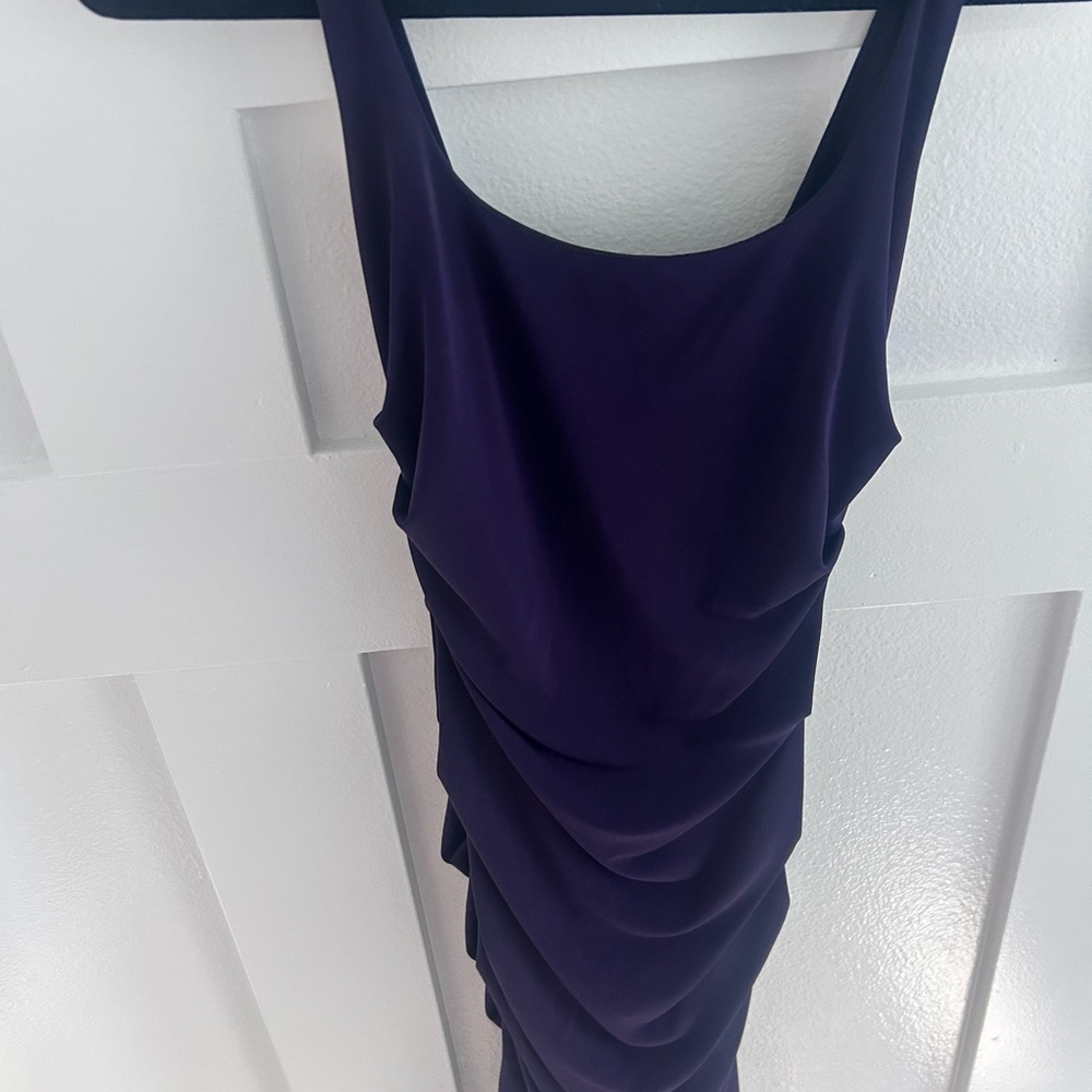 Nicole Miller Purple Ruched Sheath Cocktail Dress